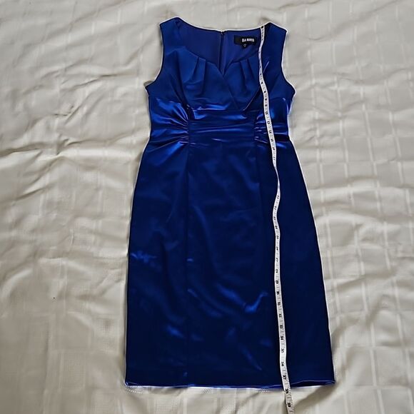 Ba Nites Women's Bodycon With Side Ruffled Midi Dress Royal Blue 8 - Picture 11 of 16